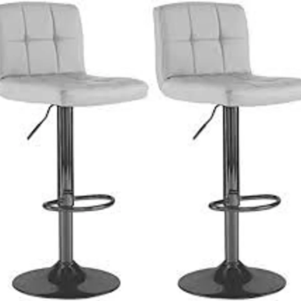 BOXED SET OF 2 CUBAN FAUX LEATHER SWIVEL BAR STOOLS WITH CHROME BASE - (1 BOX)