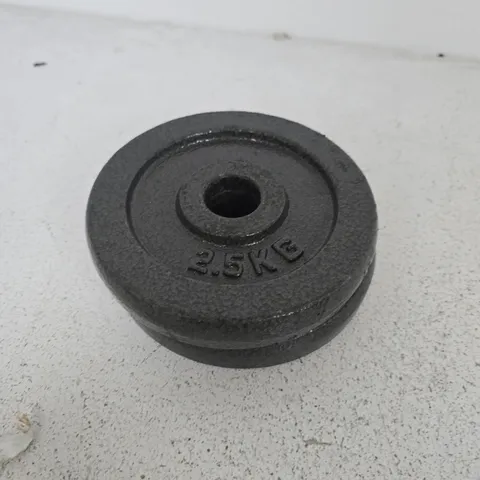 2 X 2.5 KG WEIGHT PLATES – BLACK CAST IRON