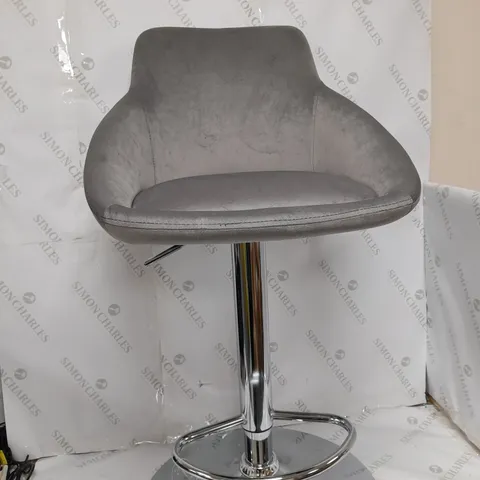 DAHLIA GAS LIFT BAR STOOL IN GREY - COLLECTION ONLY 