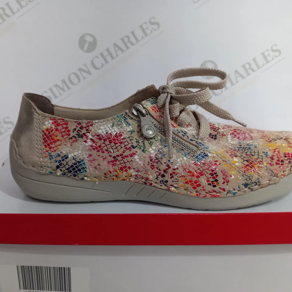 RIEKER MULTICOLOURED FLORAL PRINT TRAINER SIZE 6