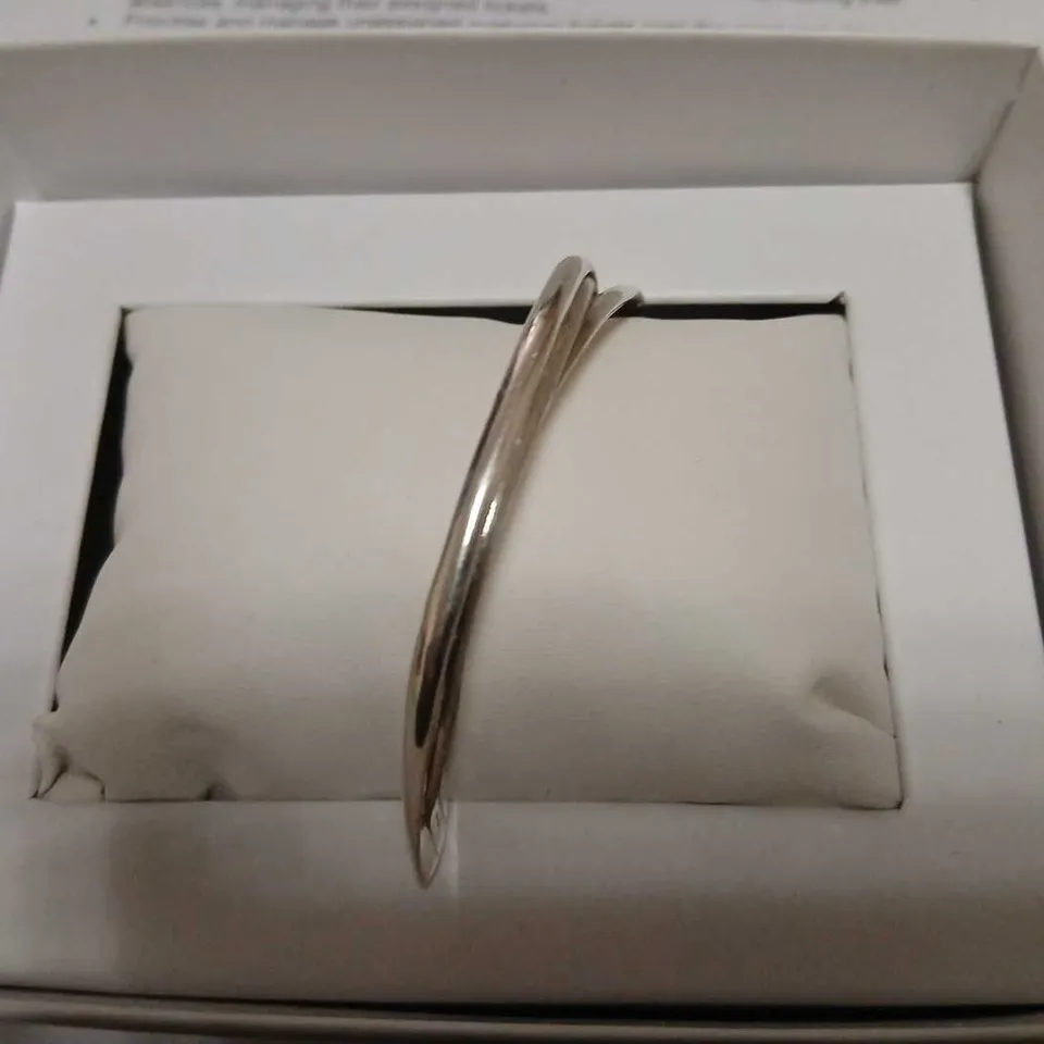 NINA B SOLID 3 STRAND BANGLE STERLING SILVER 
