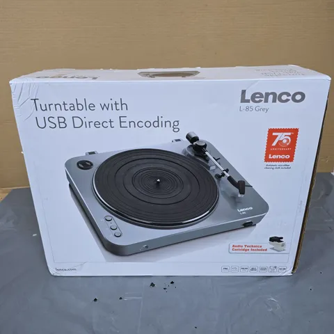LENCO L-85 GREY TURNTABLE – USB DIRECT ENCODING (BOXED)
