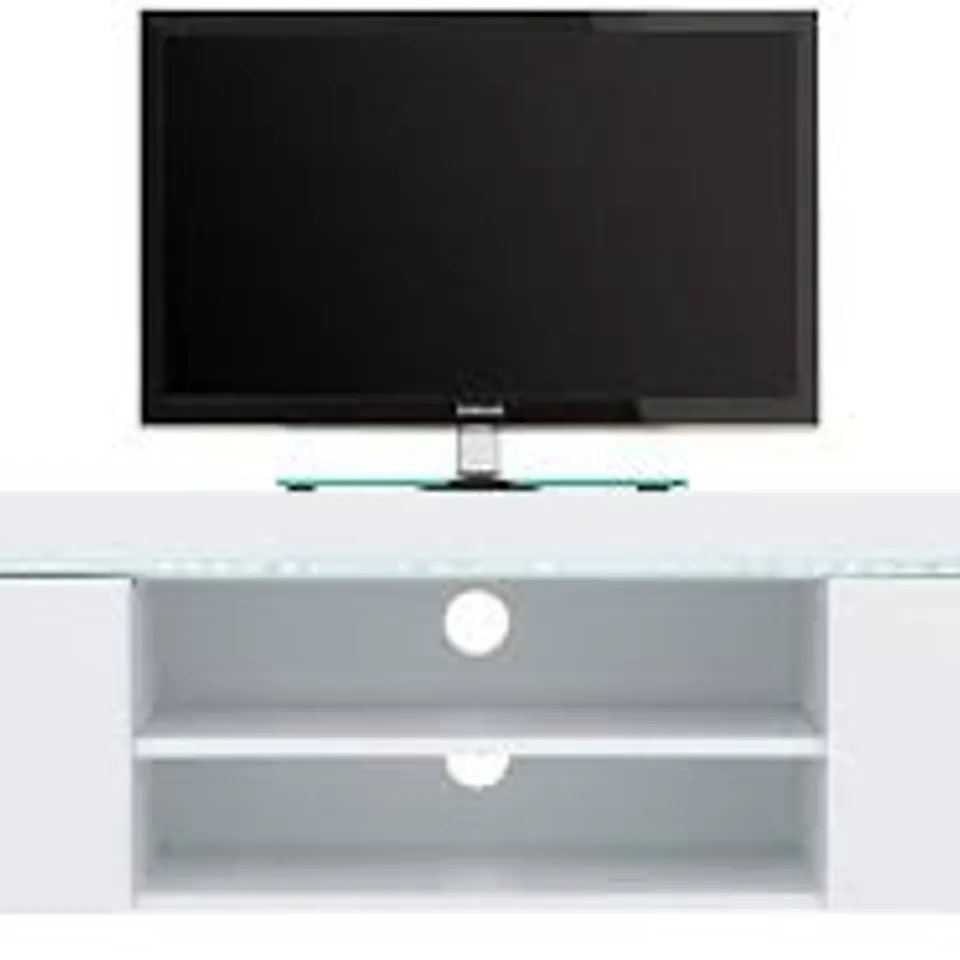 BOXED ATLANTIC GLOSS CORNER TV UNIT - WHITE (1 BOX) RRP £219