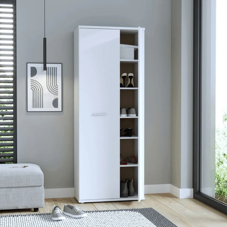 BOXED 70CM SHOE CABINET - WHITE (1 BOX)