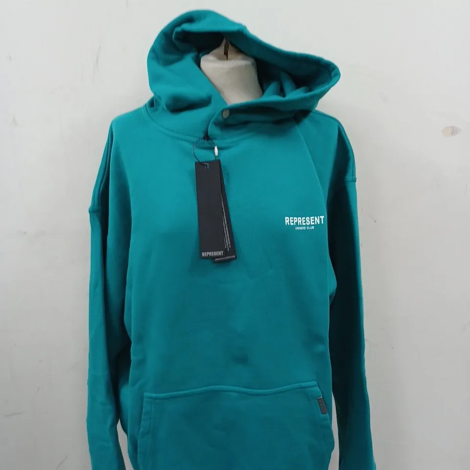 REPRESENT OWNERS CLUB HOODIE HOODIE TEAL SIZE XL 