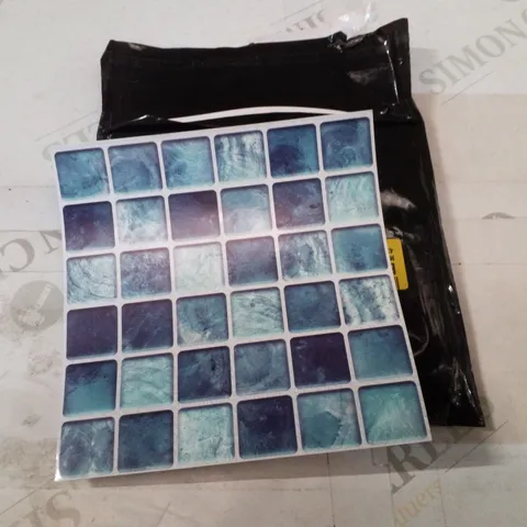 PACK OF 24 MOTHER PEARL TURQUOISE JEWEL METALLIC SELF ADHESIVE TILE STICKERS 15×15CM