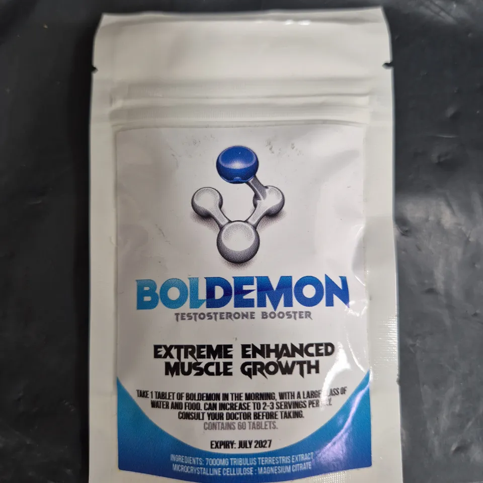 BOX OF APPROXIMATELY 140 PACKS OF CUTS-N-GAINS TABLETS - BOLDEMON TESTOSTERONE BOOSTER (60 TABLETS PER PACK)