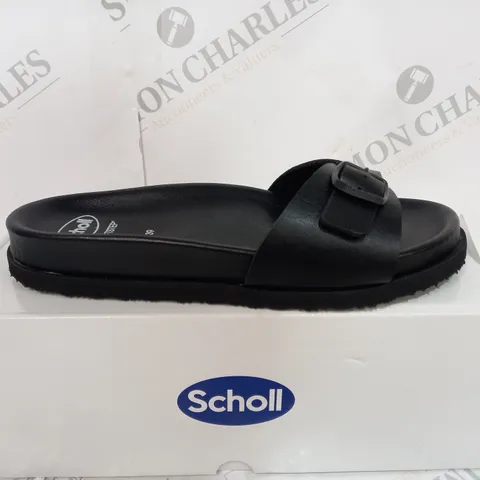 BOXED SCHOLL THICK PADDED OPEN TOE SANDAL - SIZE 6