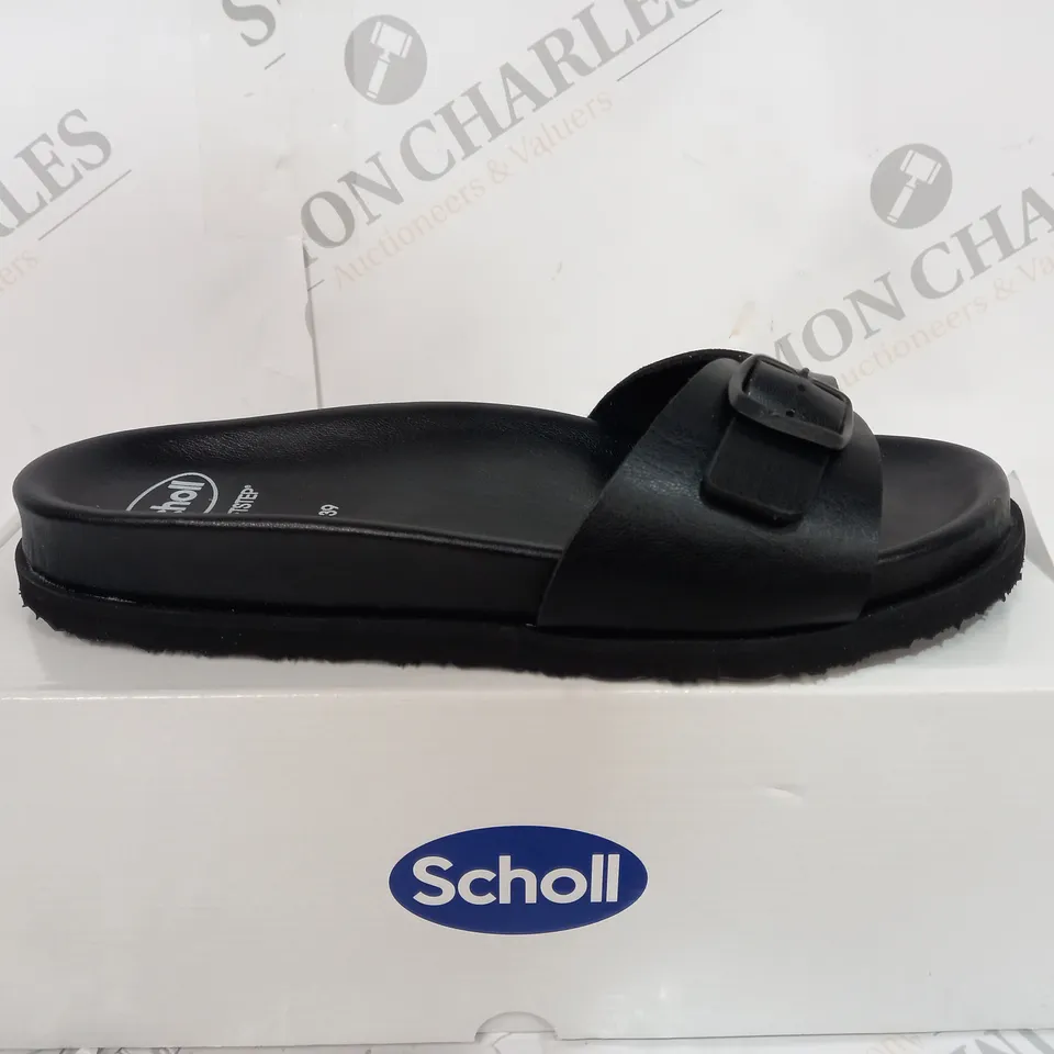 BOXED SCHOLL THICK PADDED OPEN TOE SANDAL - SIZE 6