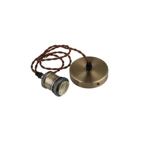 BOXED POUGHKEEPSIE BRAIDED WIRE SUSPANSION BULB HOLDER AND CEILING ROSE (1 BOX)