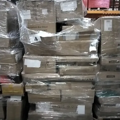 PALLET OF HOUSEHOLD ITEMS TO INCLUDE BAR STOOL, WATCH BOX, PHOTO FRAME AND OTHER ASSORTED ITEMS...