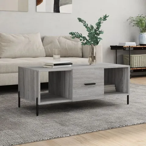 BOXED AUNTERRIO 4 LEGS COFFEE TABLE WITH STORAGE - GREY SONOMA (1 BOX)