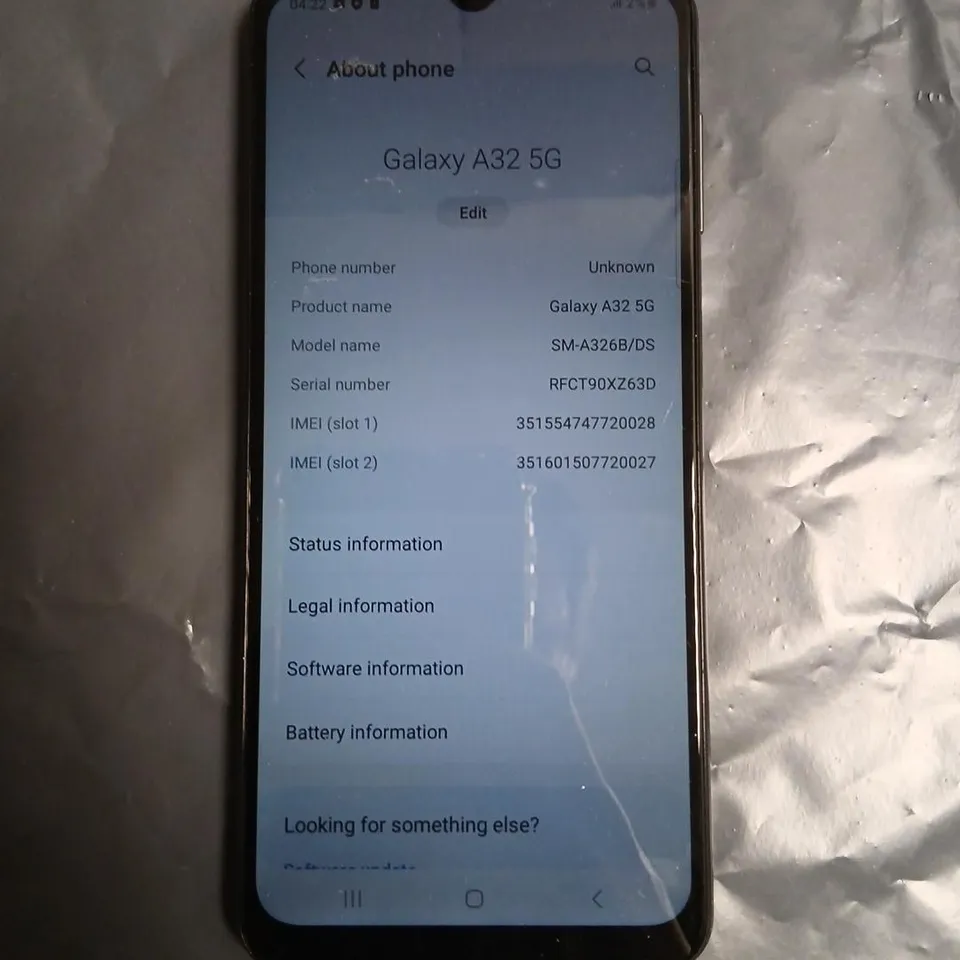 SAMSUNG GALAXY A32 5G SMARTPHONE - BLACK (SM-A326B/DS)