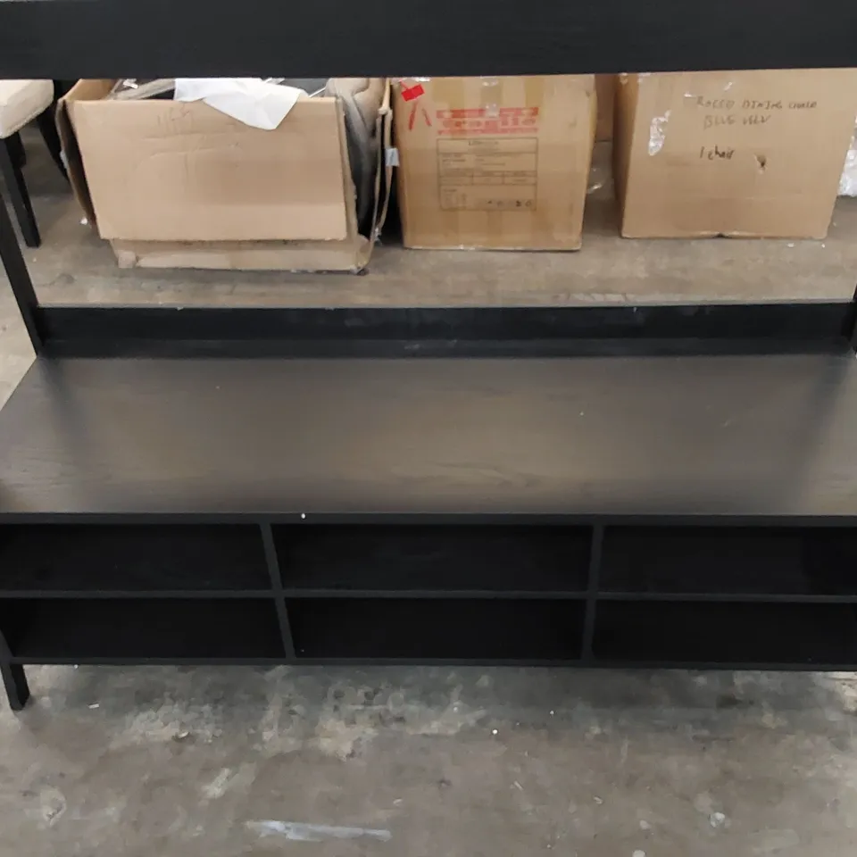 DESIGNER ENTRYWAY BENCH WITH STORAGE - BLACK