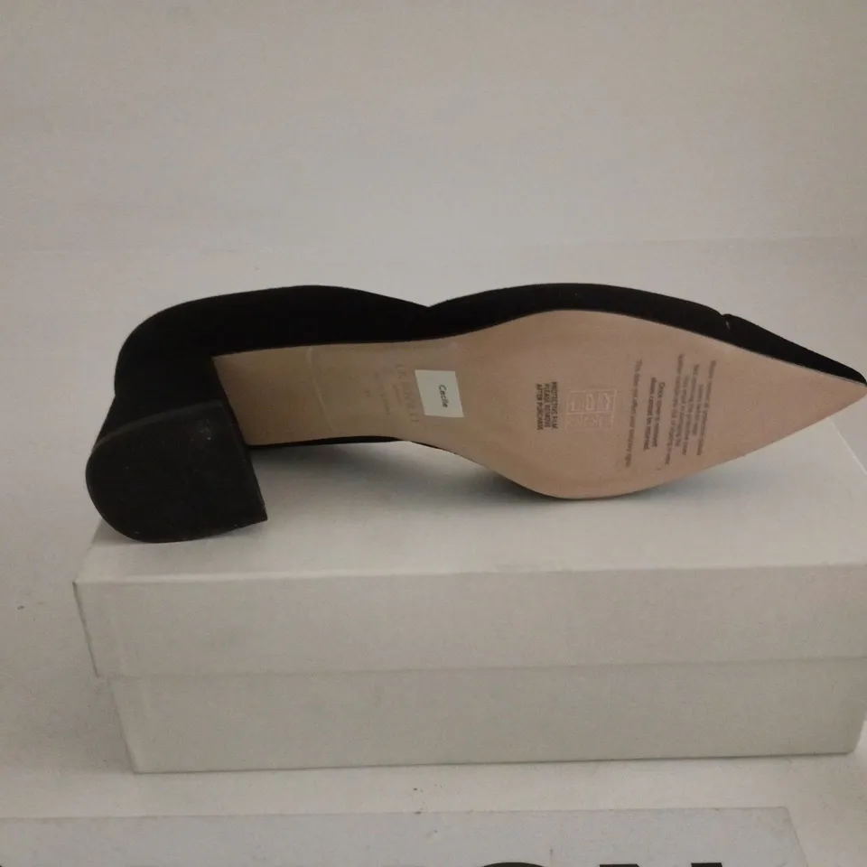 LK BENNETT CECILE BLACK SUEDE SHOE SIZE 40 BOXED