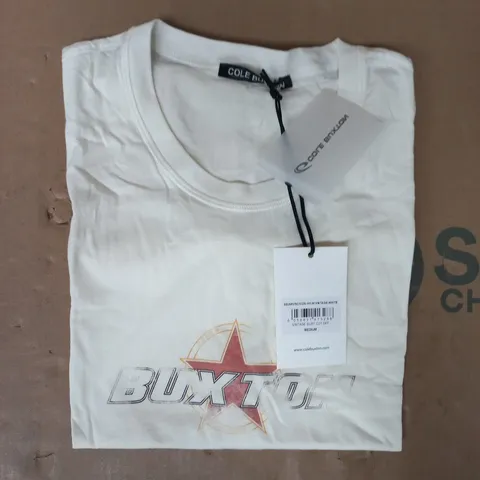 COLE BUXTON VINTAGE SURF CUT OFF T-SHIRT IN VINTAGE WHITE SIZE MEDIUM