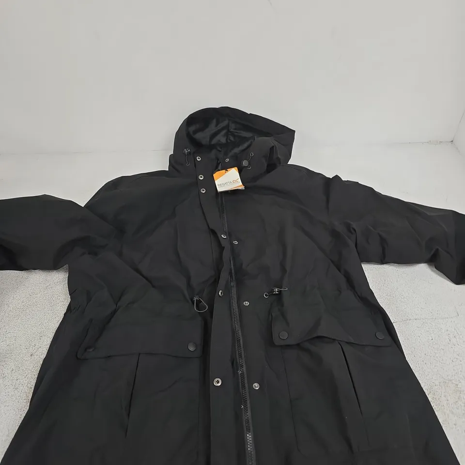 REGATTA ISOTEX STRETCH WATERPROOF JACKET – BLACK, UK 18 (LADIES)