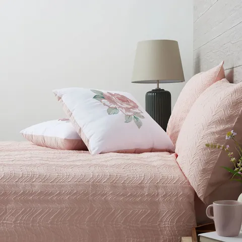 COZEE HOME FLORAL EMBROIDERED CUSHION