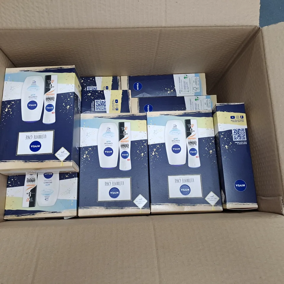 BOX OF APPROXIMATELY 15 NIVEA ULTIMATE CARE GIFT SETS - SHOWER CRÈME AND DEODORANT SPRAY