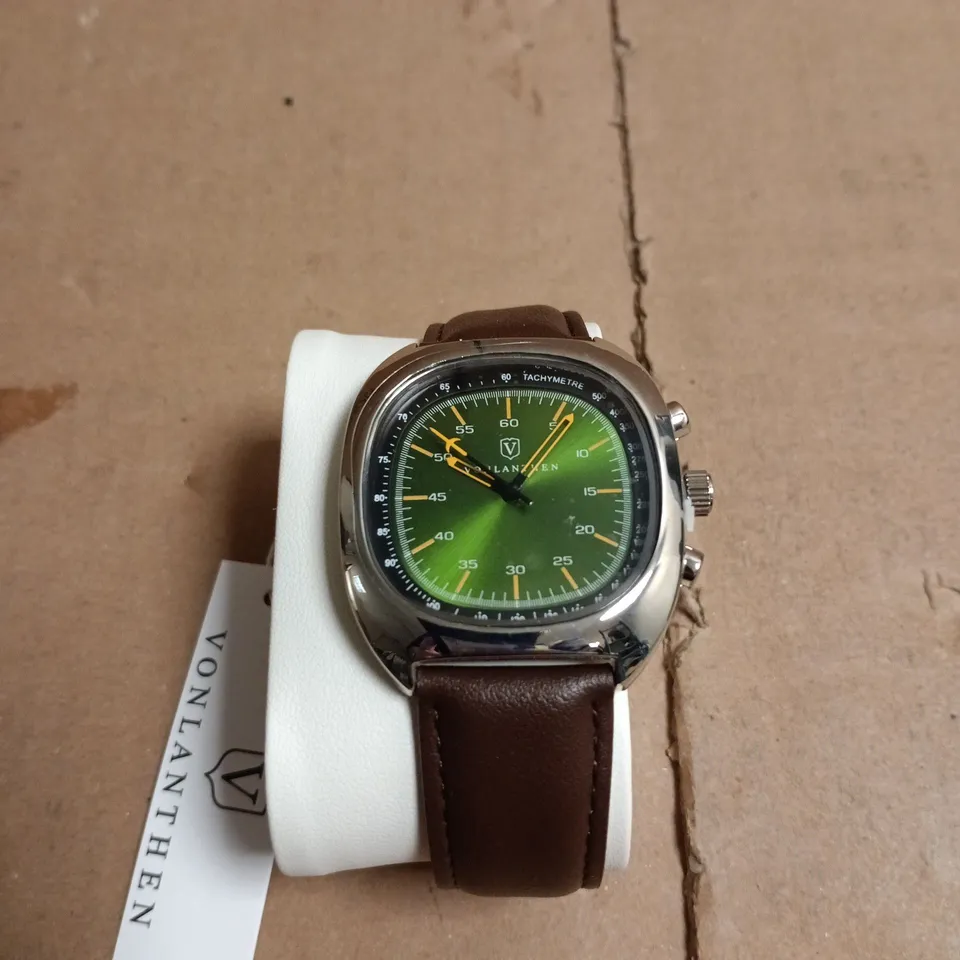 MENS VONLANTHEN AVIATION WATCH – LEATHER STRAP – 3ATM WATER RESISTANT – GIFT BOX