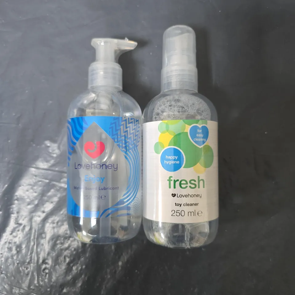 LOVEHONEY ENJOY WATER-BASED LUBRICANT 250ML & LOVEHONEY FRESH TOY CLEANER 250ML – 2-PACK