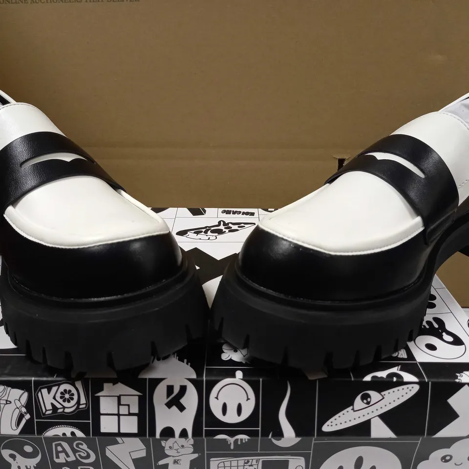 KOI WILLOW MONOCHROME VEGAN LOAGERS - SIZE 8