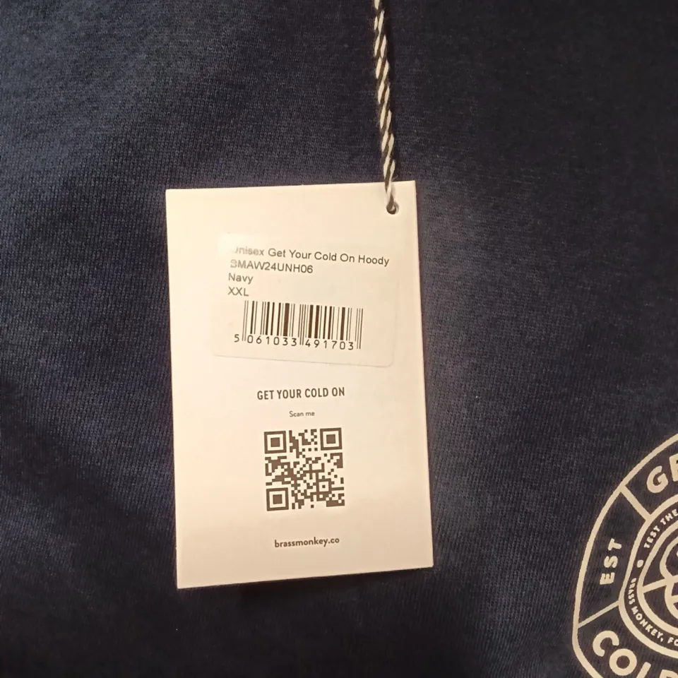 BRAND NEW BRASS MONKEY HOODIES - NAVY SIZE XXL APPROXIMATELY 8 