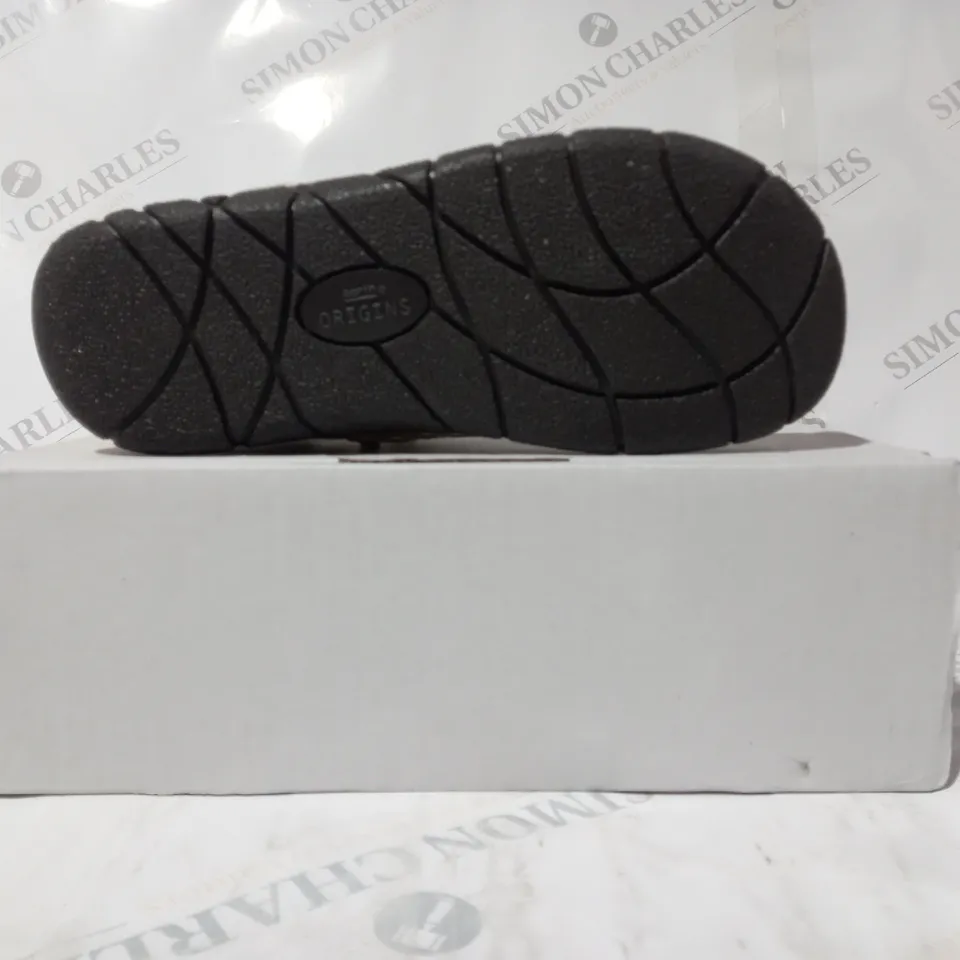 BOXED PAIR OF EARTH ORIGINS EMMALYN BEIGE BOOTIES - SIZE 5