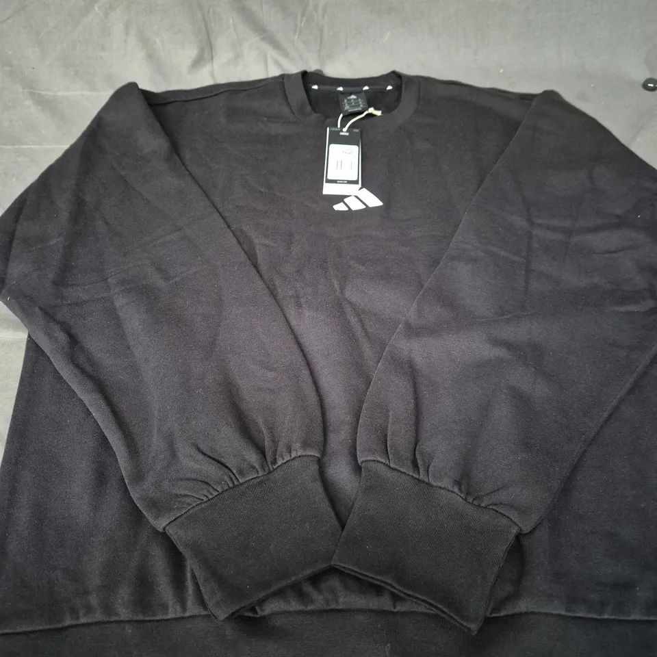 ADIDAS BLACK CREW NECK SWEATER SIZE XL