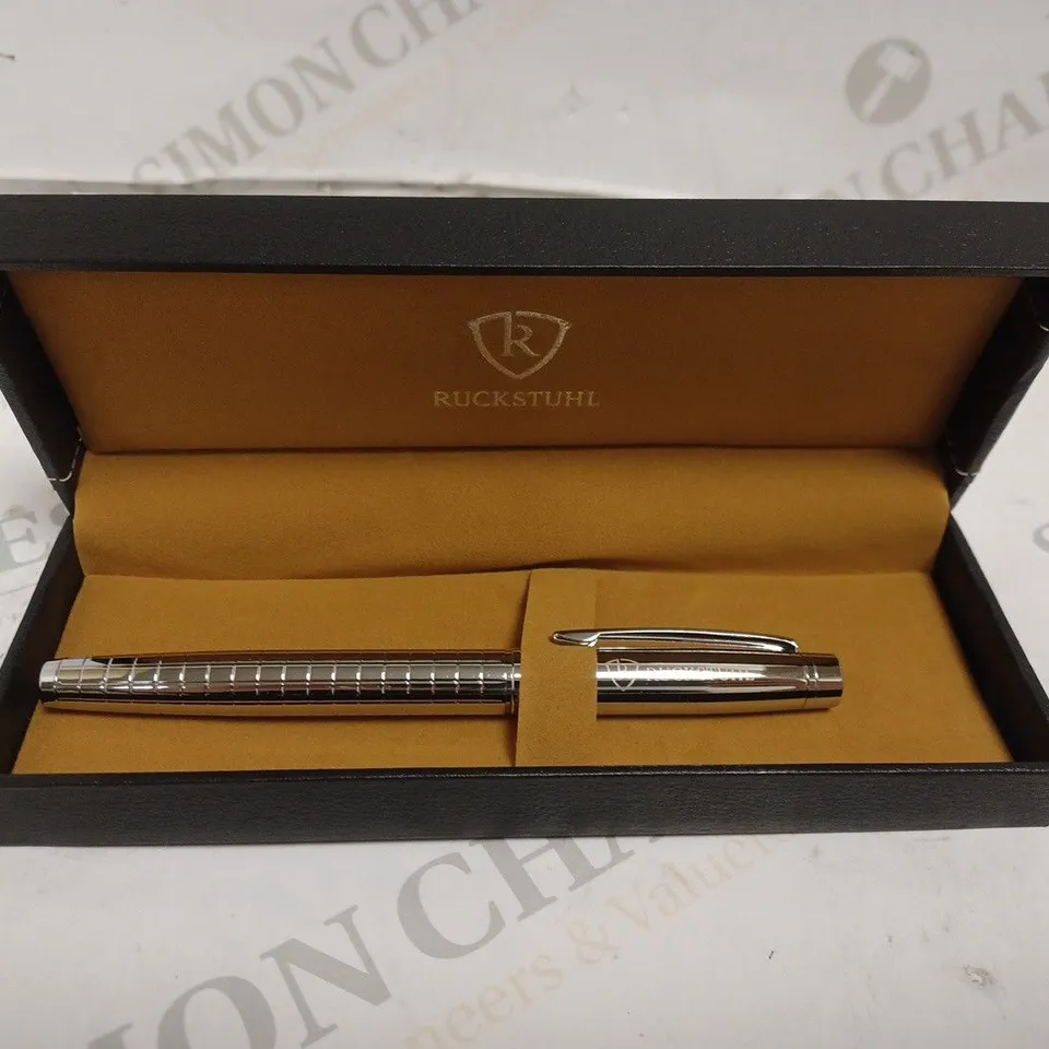 RUCKSTUHL STAINLESS STEEL LUXURY PEN IN GIFT BOX – HAND ASSEMBLED 