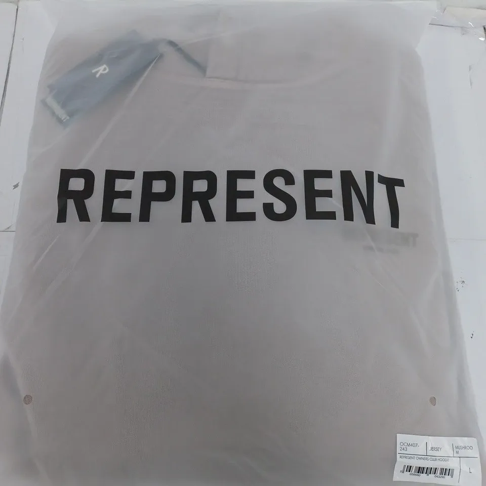 REPRESENT OWNERS CLUB HOODIE IN MUSHROOM - LARGE