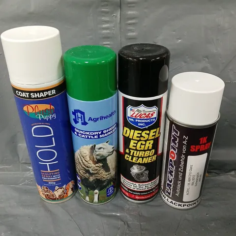 APPROXIMATELY 7 ASSORTED AEROSOL ITEMS TO INCLUDE SCULPTING SPRAY, TURBO CLEANER, CATTLE MARKER ETC - COLLECTION ONLY