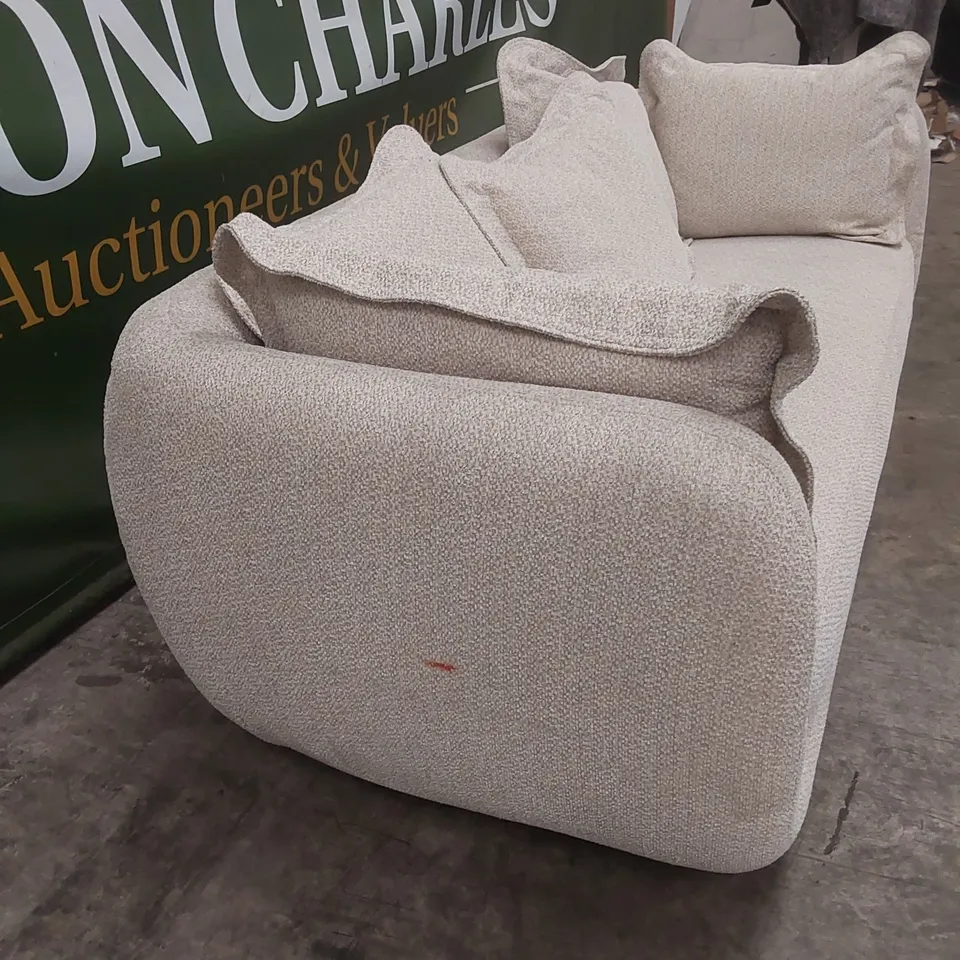 QUALITY DESIGNER BAIE 4 SEATER FORZA FABRIC SOFA - NATURAL