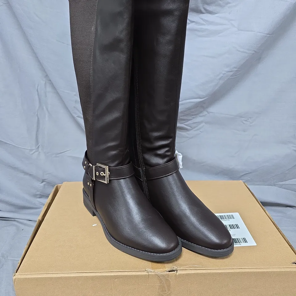 EXTRA WIDE FIT KNEE HIGH BOOT - BROWN - 8