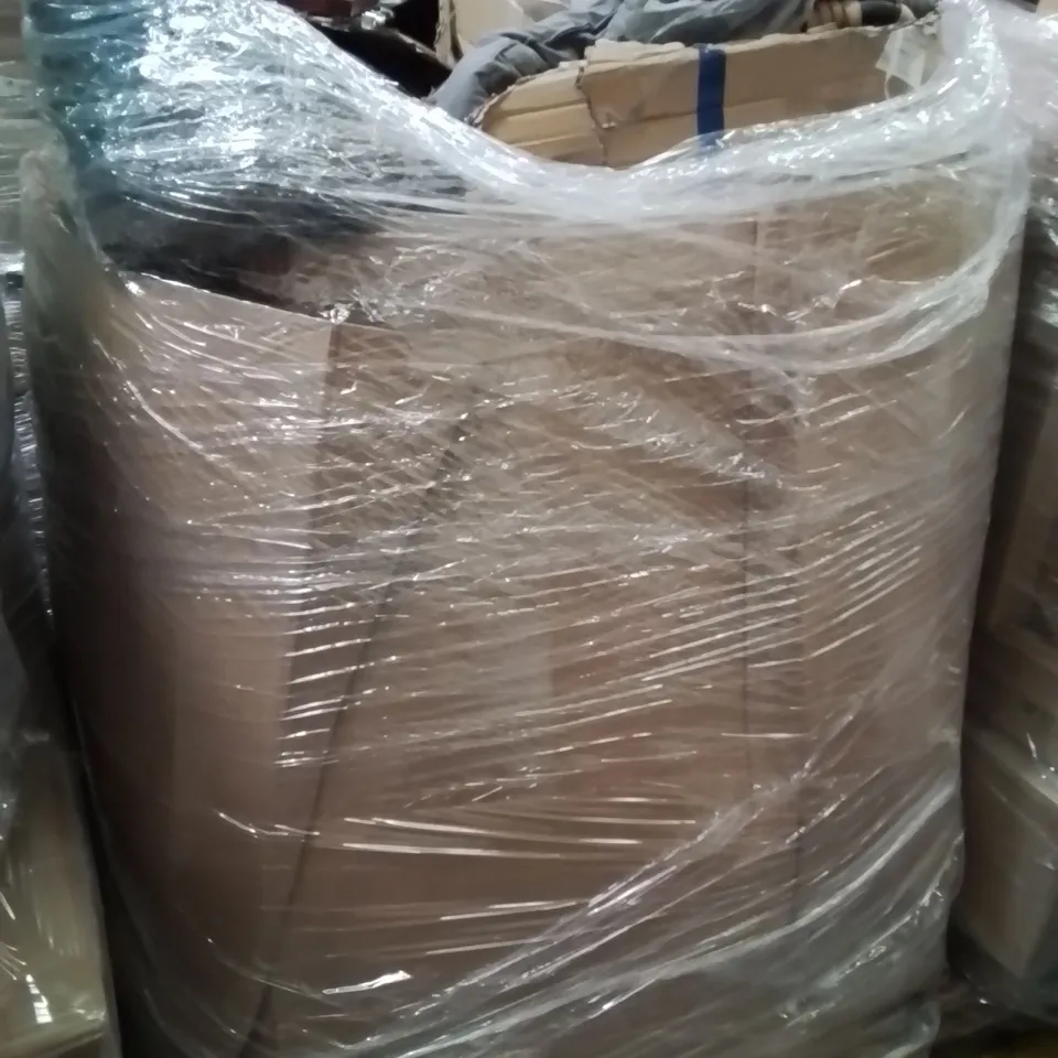 PALLET CONTAINING VARIOUS ASSORTED ITEMS TO INCLUDE. ACOUSTIC GUITAR, GARDEN FURNITURE, STAINLESS STEEL LADDER ECT.
