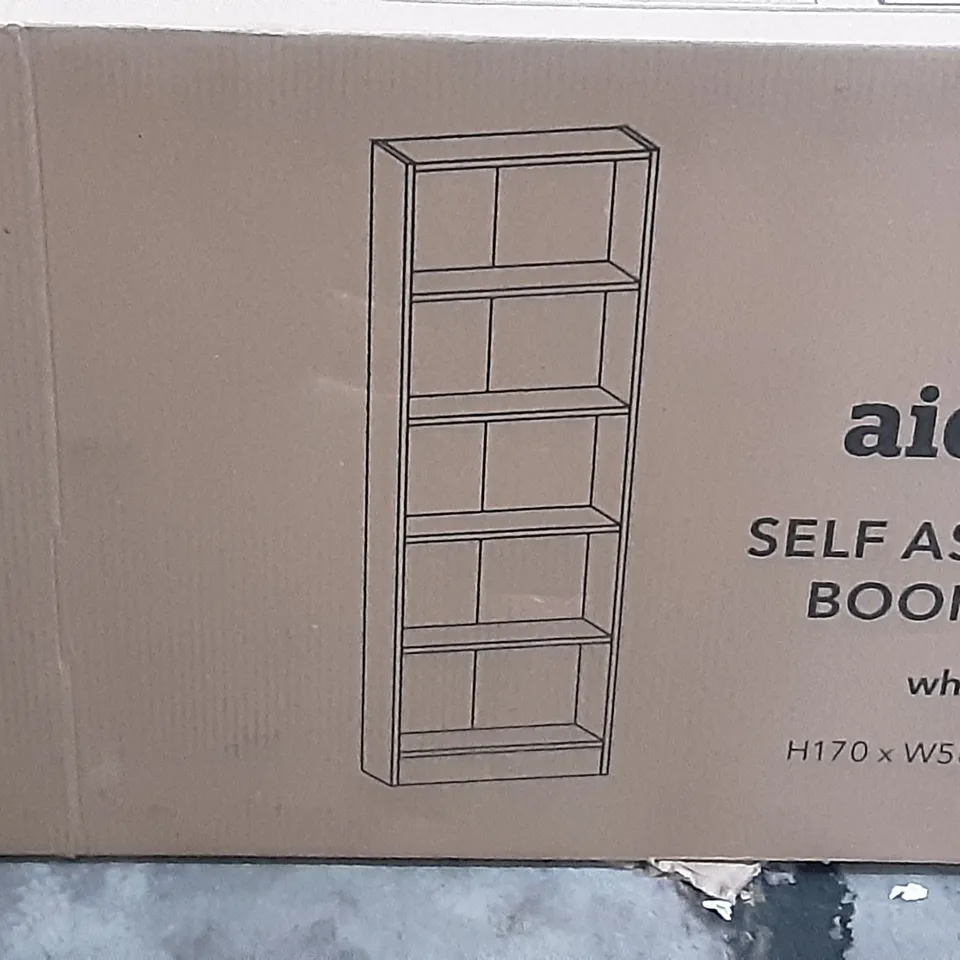 BOXED AIDAN BOOKCASE IN WHITE , H170 X W58 X D22CM 