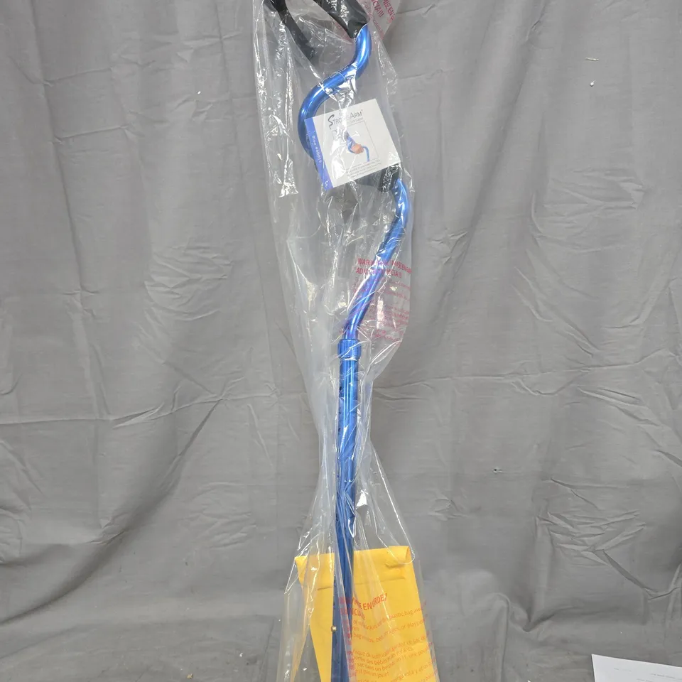 STRONG ARM COMFORT CANE WITH STANDING BASE & LIGHT IN BLUE