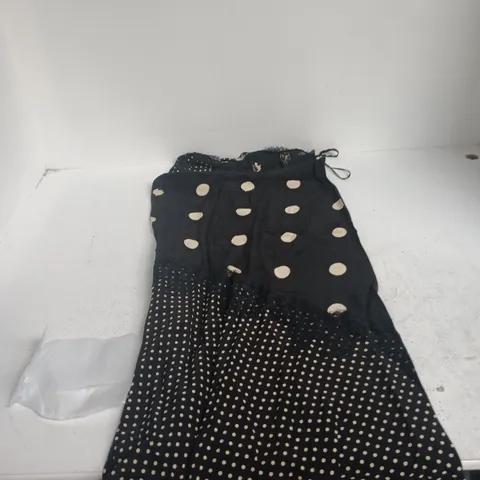 NOBODY'S CHILD PETITE WOMEN'S DRESS β UK 12 BLACK POLKA DOT