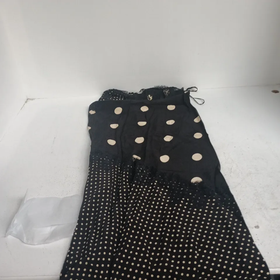 NOBODY'S CHILD PETITE WOMEN'S DRESS – UK 12 BLACK POLKA DOT