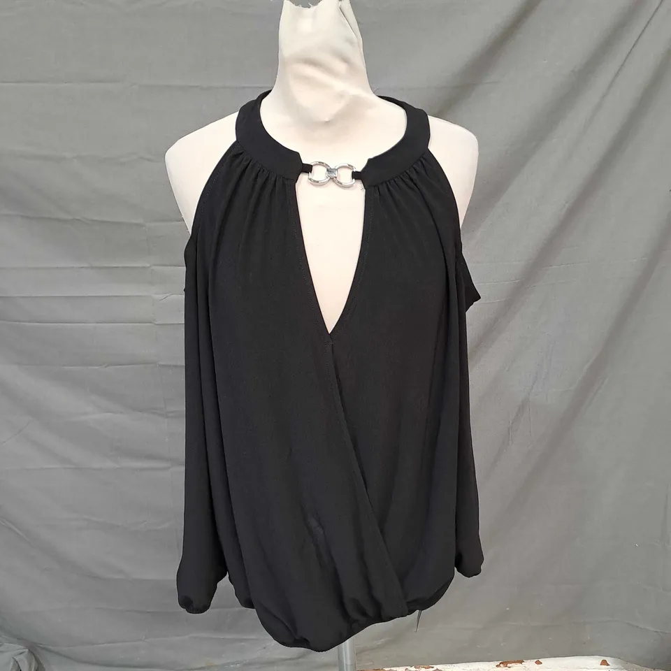 ROMAN COLD SHOULDER TOP BLACK SIZE 14