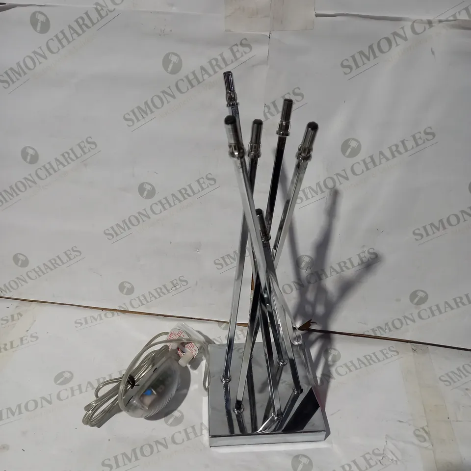 BOXED MODERN LIVING CHROME EFFECT TABLE LAMP