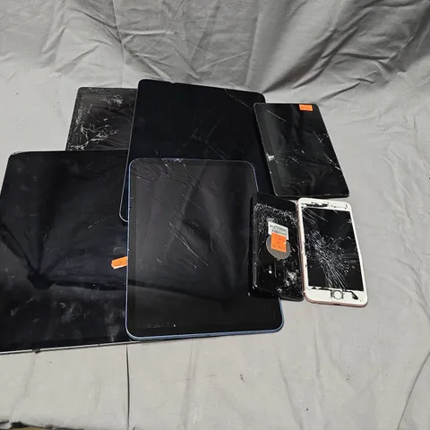 SEVEN ASSORTED DAMAGED TABLETS/PHONES