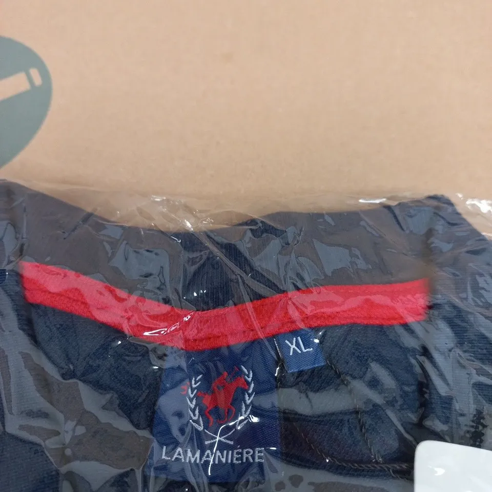 LAMANIÈRE NAVY POLO SHIRT WITH CREST – MEN'S XL