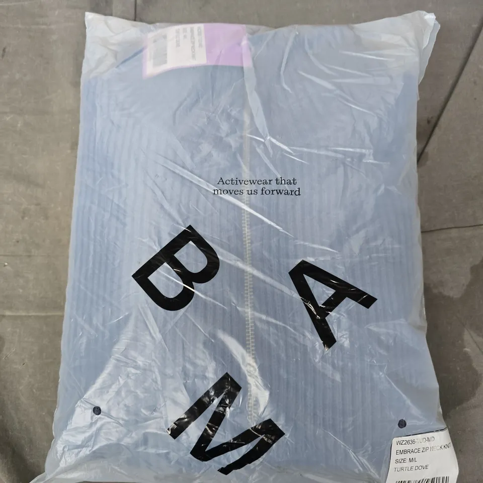 BAGGED BAM EMBRACE ZIP NECK KNIT IN TURTLE DIVE - M/L