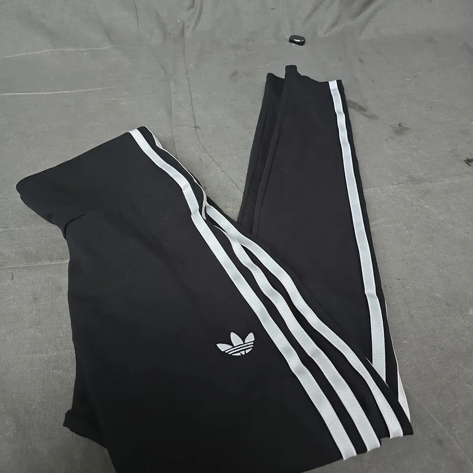 ADIDAS BLACK STRIPED JOGGERS SIZE S