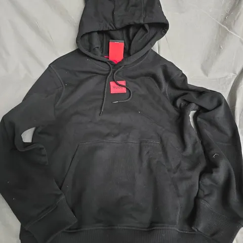 HUGO LOGO HOODIE IN BLACK - SMALL