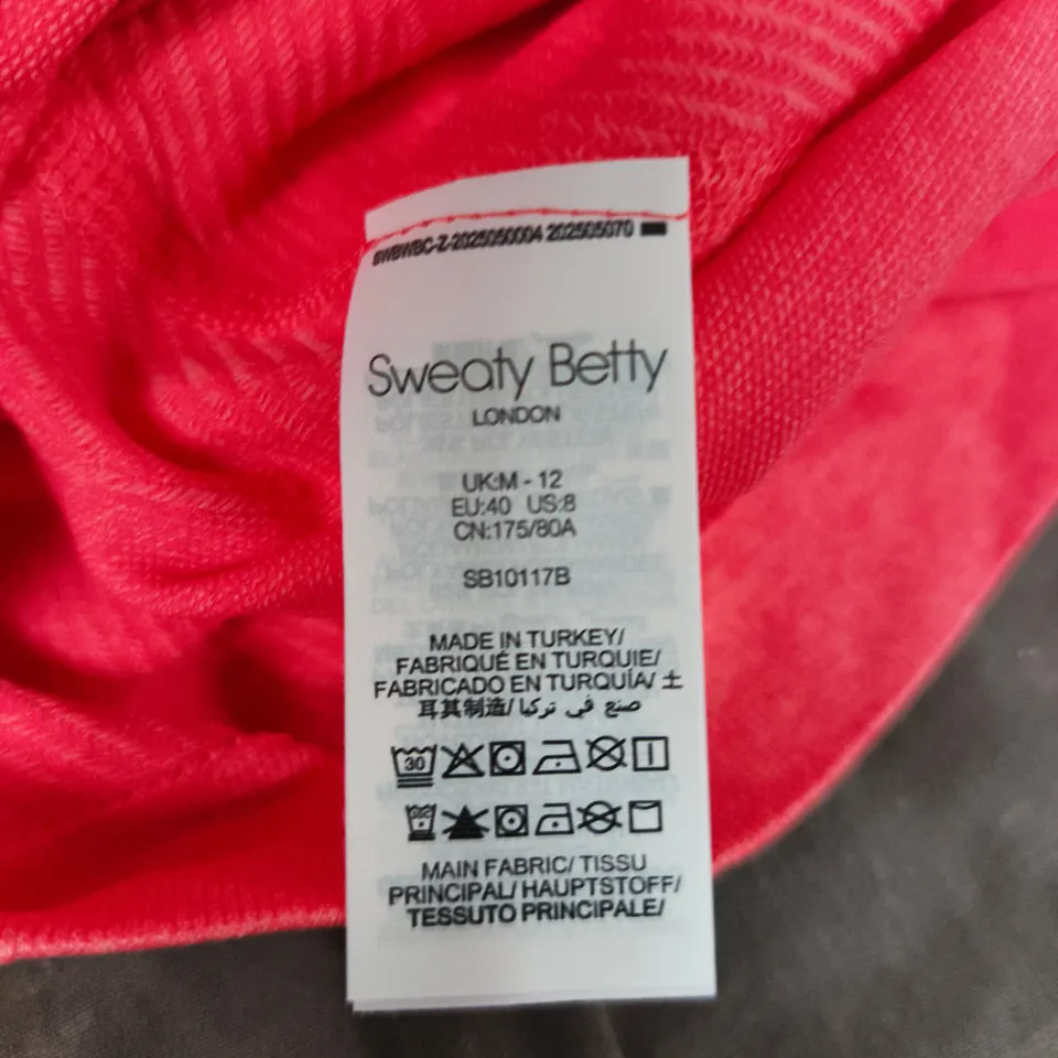 SWEATY BETTY LONDON WOMEN'S TOP – PINK, UK 12 (EU 40, US 8)