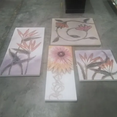 FOUR ASSORTED EX PUB/RESTERAUNT CANVAS DECOR DISPLAY PIECES