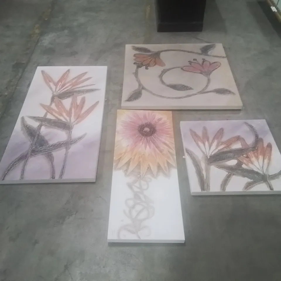 FOUR ASSORTED EX PUB/RESTERAUNT CANVAS DECOR DISPLAY PIECES