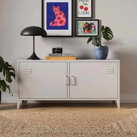 BOXED HELGA METAL LOW SIDEBOARD - STONE (1 BOX)